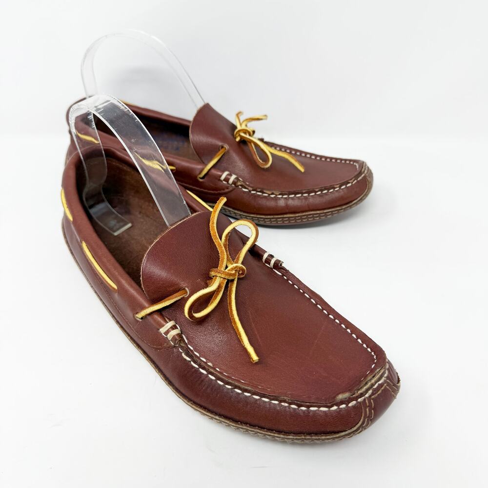 Minnetonka Brown Leather Moccasins Men's Size 8.5 Made in USA EUC